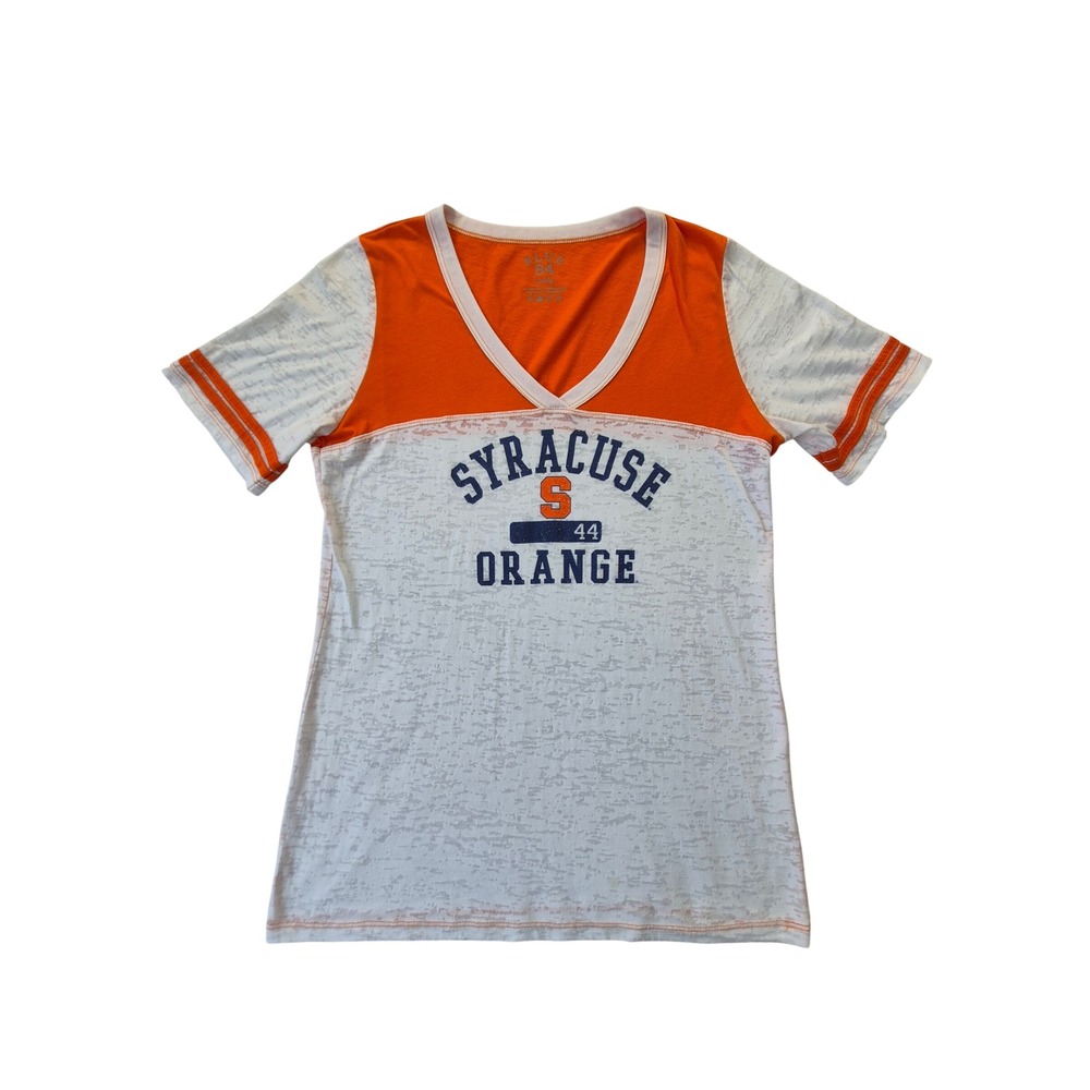 Blue 84 Syracuse Orange Womens Large Burnout V-Neck T-Shirt NCAA College